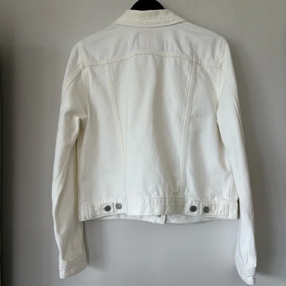 Levi’s Original Trucker Jacket White Denim Pockets Button Front Women’s Size XL - Picture 3 of 15